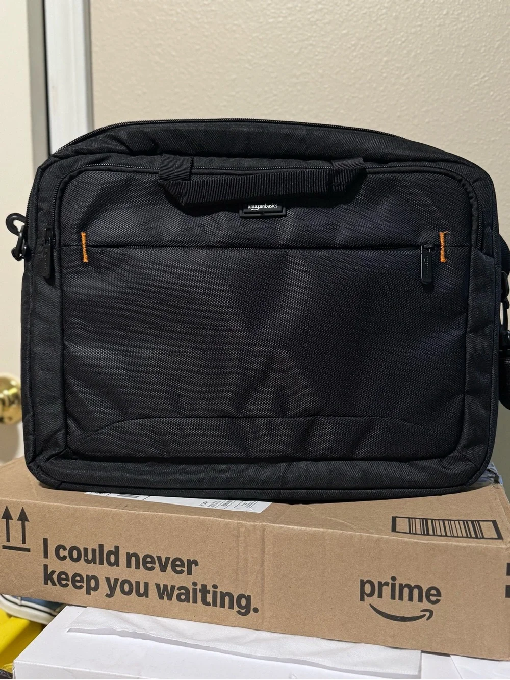 Amazon Basics Black Laptop Messenger Bag for Men